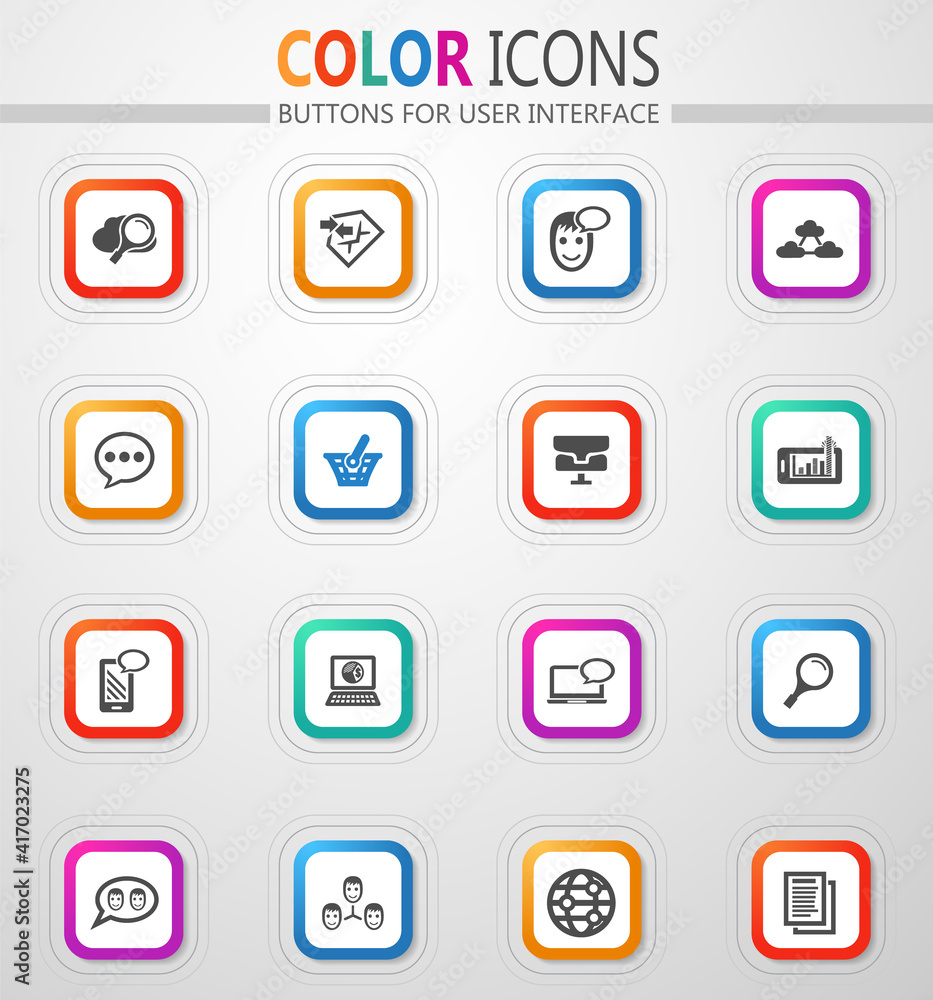 Data analytic and social network icons set Data analytic and social network icons set