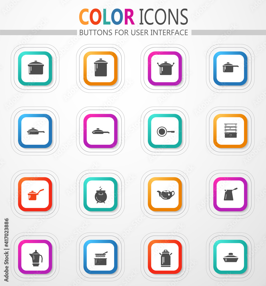 Dishes Icons set Dishes Icons set
