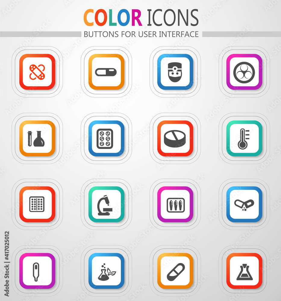Faculty of biology icons set Faculty of biology icons set