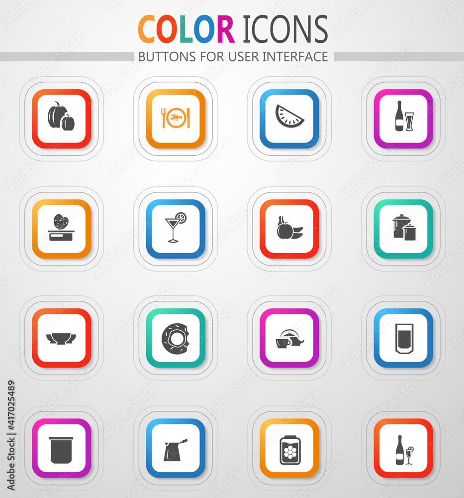 Food and kitchen icons set Food and kitchen icons set