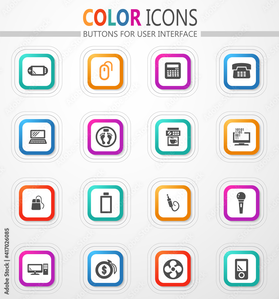 Home appliances icons set Home appliances icons set