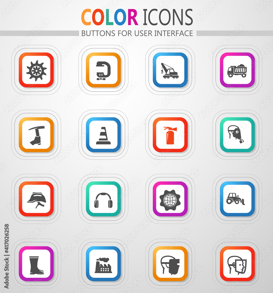 Industrial icons set Industrial icons set