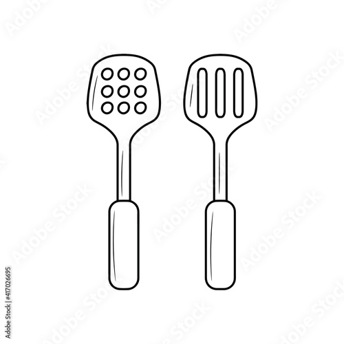 Spatula line icon, simple utensil symbol vector illustration 