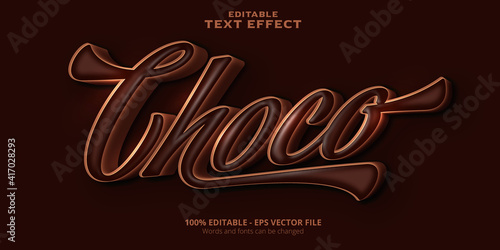 Choco text, editable text effect