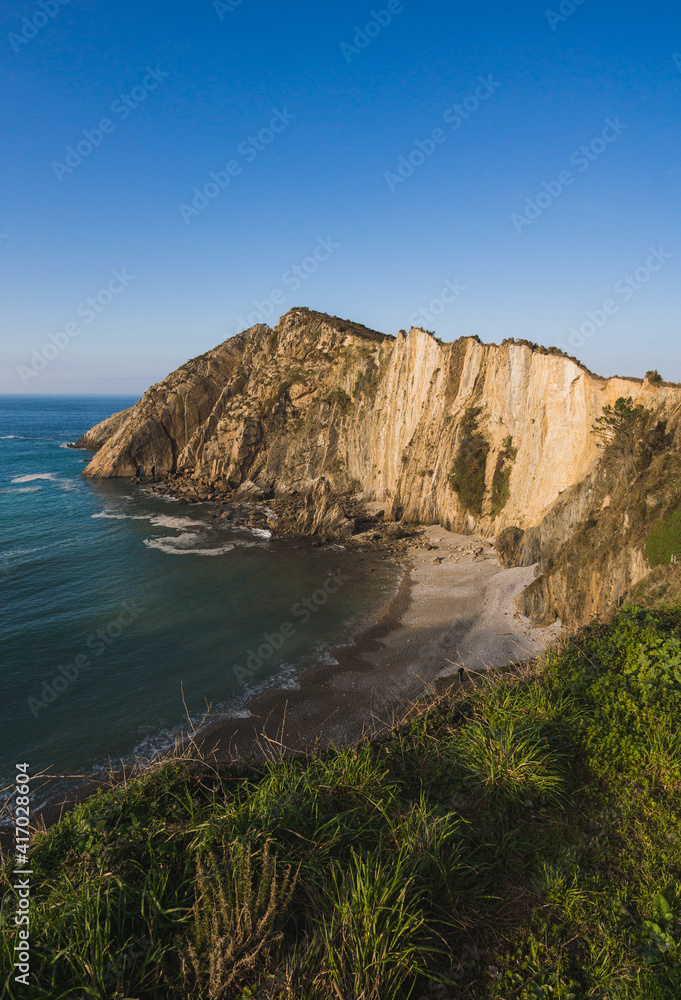 view of soledad beach in asturias, spain