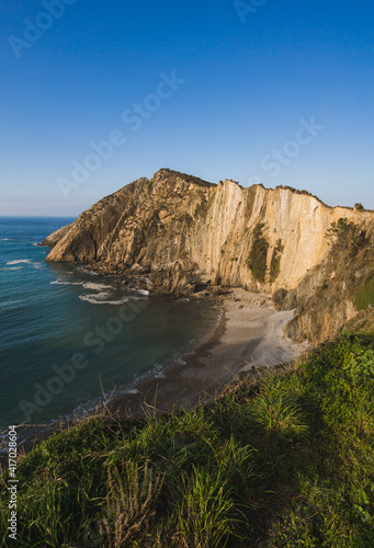 view of soledad beach in asturias, spain