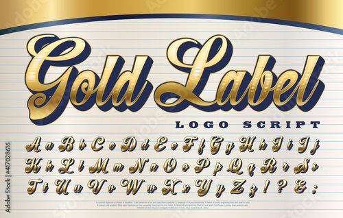 A logo style script alphabet appropriate for beer and other beverage labels