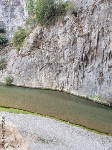 river passing through canyon