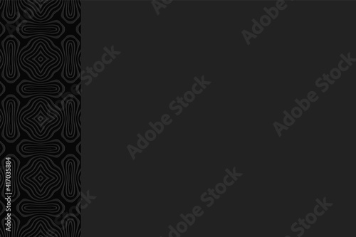 Geometric convex volumetric background from a relief ethnic exotic pattern for presentations with vertical inserts. 3d black wallpaper in the style of Africa, Mexico.