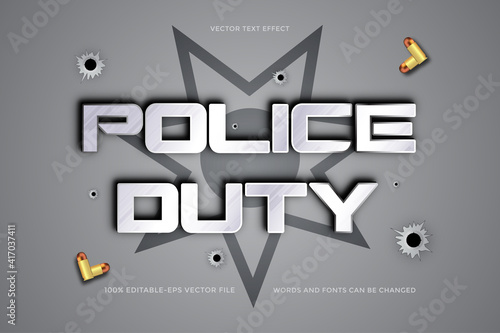 Police Duty Text Effect, Editable text, effect, font, and easy to use.