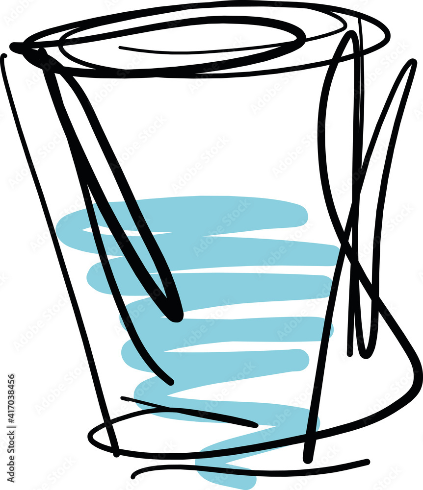 Sketch of Glass with water isolated Sketch of Glass with water isolated