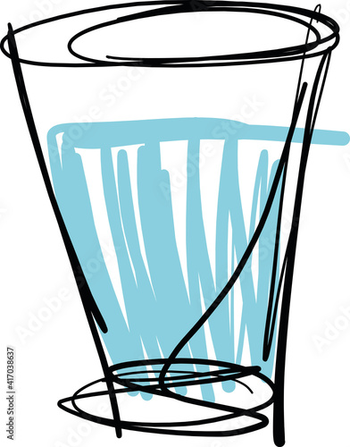 Sketch of Glass with water isolated