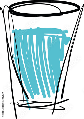 Sketch of Glass with water isolated