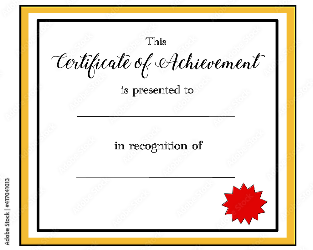 Certificate of Achievement Vector