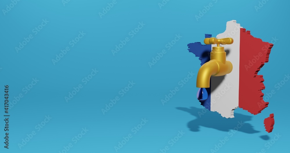 Water crisis and dry season in france for infographics and social media content in 3D rendering Water crisis and dry season in france for infographics and social media content in 3D rendering