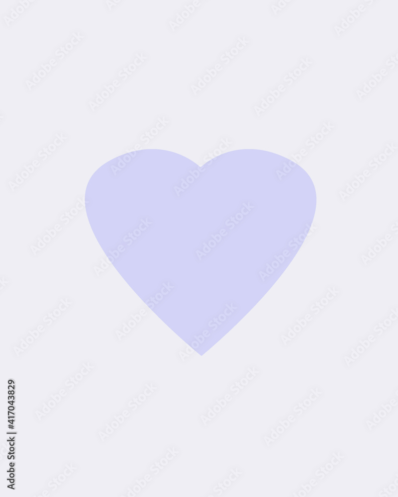 Heart in purple color. Design and heart. Illustration for a child room. Peaceful illustration. Love and valentine. Card and heart. Minimal art.