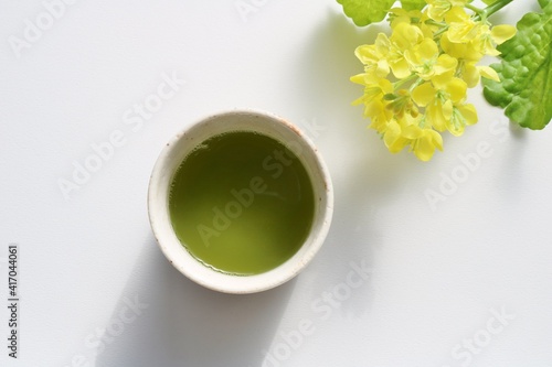 Fototapeta Naklejka Na Ścianę i Meble -  日本茶　緑茶　お茶　菜の花