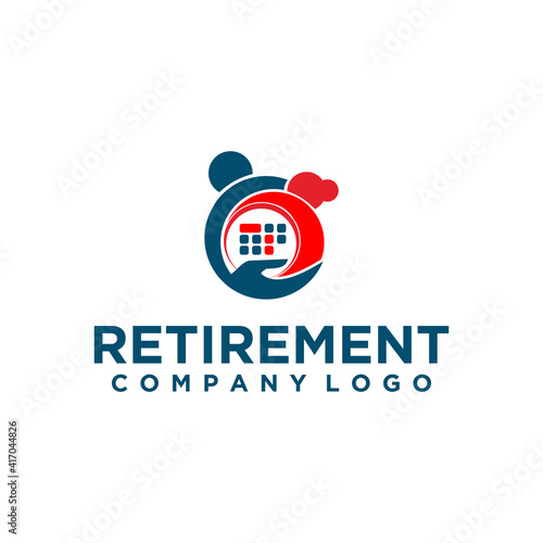 Happy retirement for finance and wealth logo vector