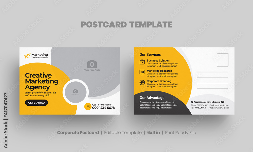 Corporate business postcard or EDDM postcard design template Stock Vector |  Adobe Stock