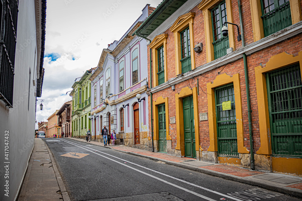 Obraz premium street in the town, La Candelaria Bogotá