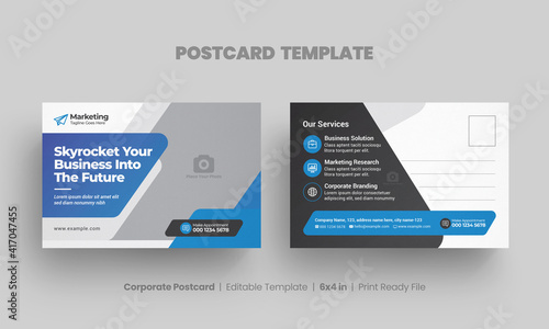 Corporate business postcard or EDDM postcard design template 