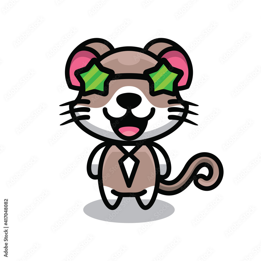 Fototapeta premium Simple Cat Mascot Logo Design. Abstract emblems, design concepts, logos, logo type elements