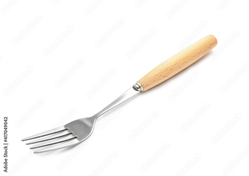 Stylish fork on white background Stylish fork on white background