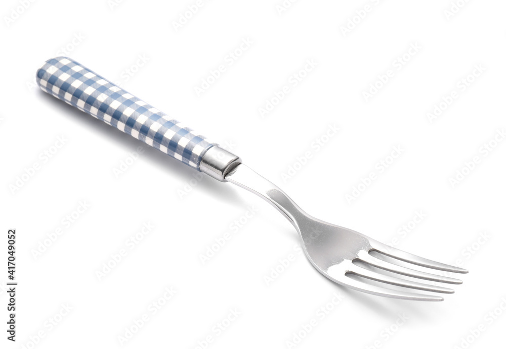 Stylish fork on white background Stylish fork on white background