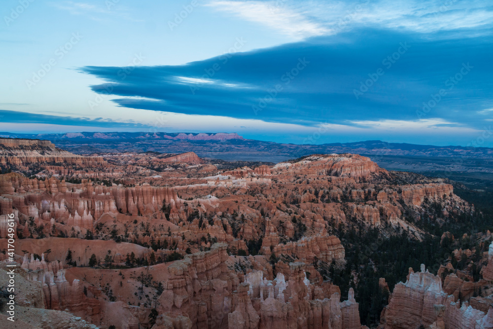 dramatic landscape of hoodoos in Bryce Canyon National Park in Utah