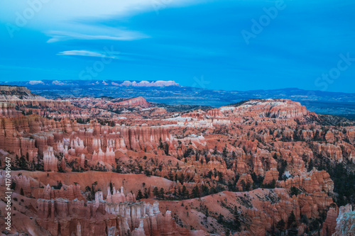 dramatic landscape of hoodoos in Bryce Canyon National Park in Utah