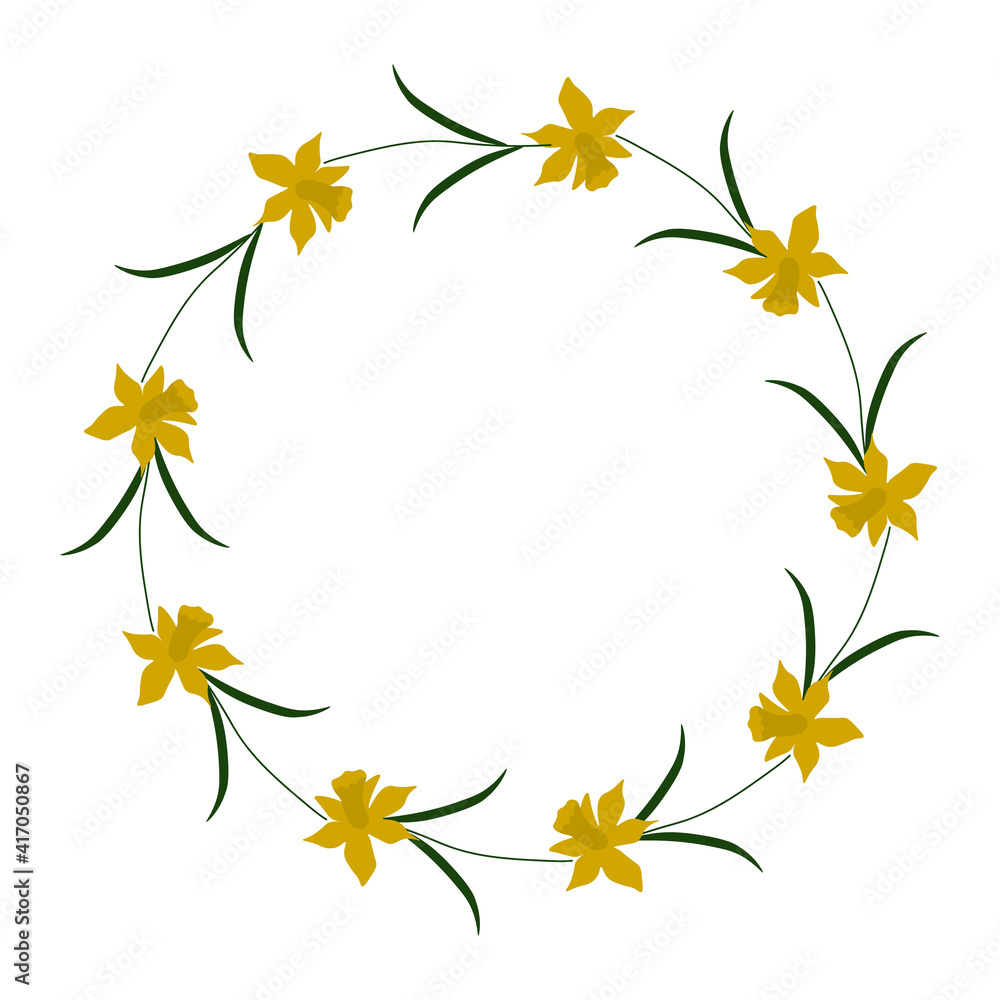 Yellow daffodils wreath