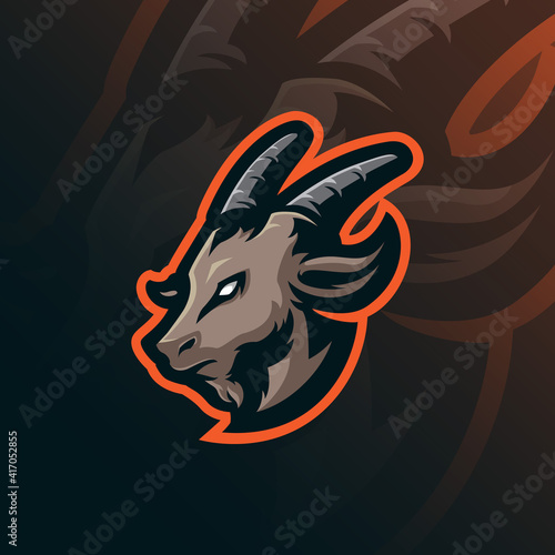 goat mascot logo design vector with modern illustration concept style for badge, emblem and t shirt printing. goat head illustration.
