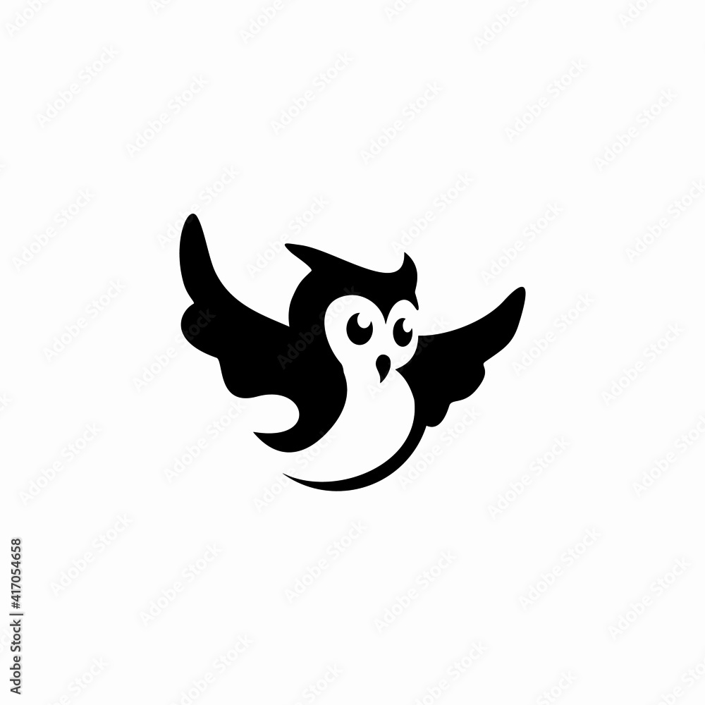 Owl logo vector illustration. Emblem design on white background Owl logo vector illustration. Emblem design on white background