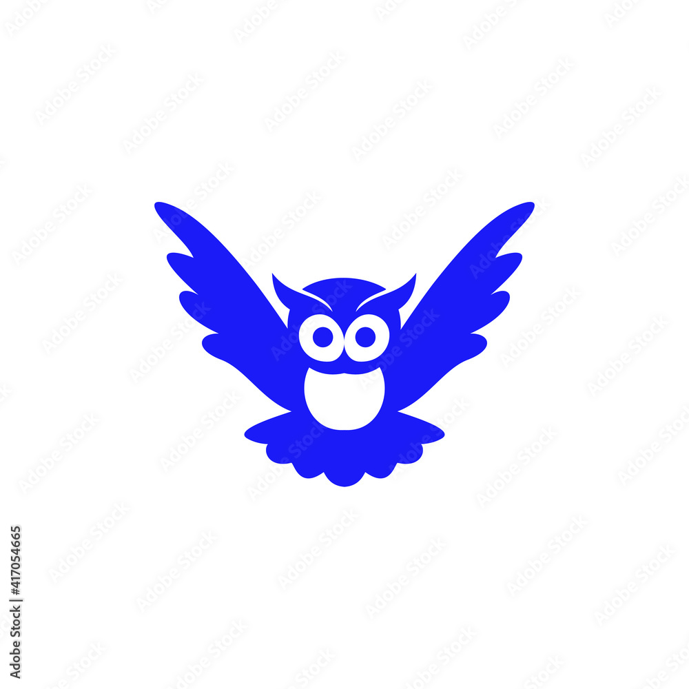 Fototapeta premium Owl logo vector illustration. Emblem design on white background