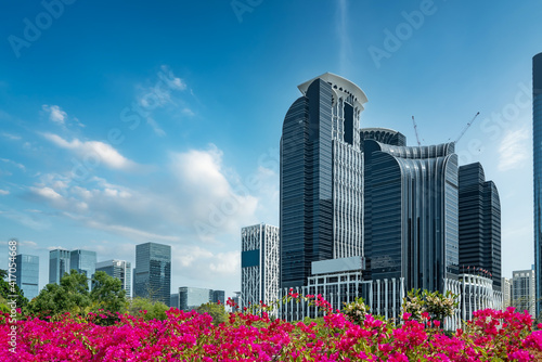 Street view of urban modern office buildings © 昊 周