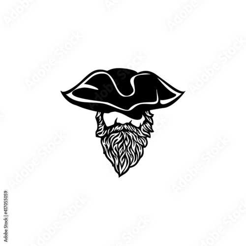 bearded man wearing hat illustration for logo  photo