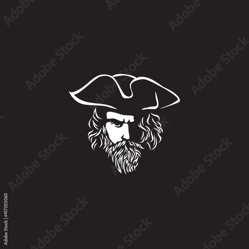 bearded man wearing hat illustration for logo 