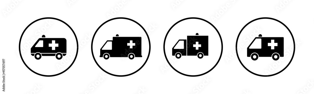 Ambulance Icons set. Ambulance Icon Design Ambulance Icons set. Ambulance Icon Design