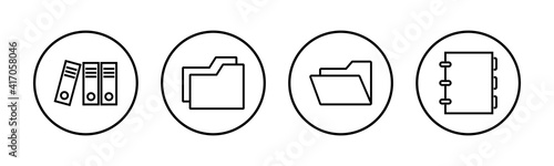 Archive folders icons set. binders vector icon