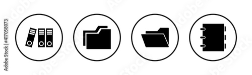 Archive folders icons set. binders vector icon