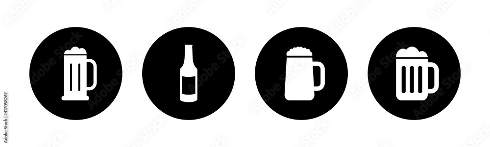Beer icons set. Beer Icon in trendy flat style Beer icons set. Beer Icon in trendy flat style