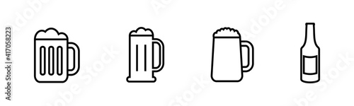 Beer icons set. Beer Icon in trendy flat style