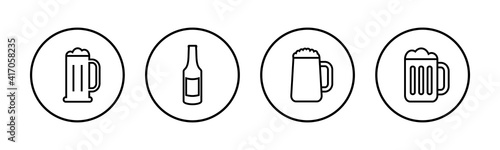 Beer icons set. Beer Icon in trendy flat style