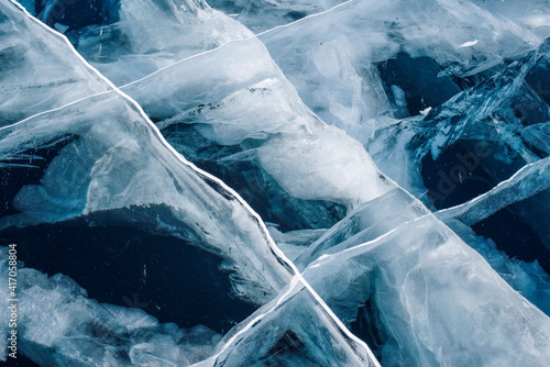 Wallpaper Mural Perfect desktop wallpaper. Numerous streaks of cracks in the transparent blue clear ice. Amazing patterns. Horizontally. Baikal Lake, Russia Torontodigital.ca