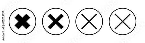 Close icons set. Delete icon. remove, cancel, exit symbol
