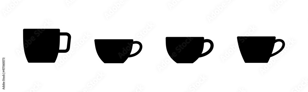 Coffee cup vector icons set. Coffee cup icon. Coffee vector icon. Tea