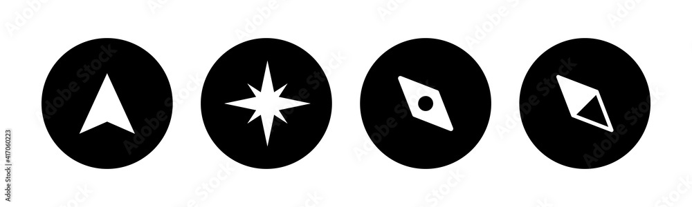 Compass vector icons set. Compass icon vector Compass vector icons set. Compass icon vector
