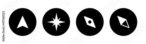Compass vector icons set. Compass icon vector