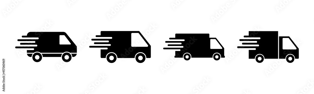 Delivery Icons set. Fast Delivery Icon. Fast shipping delivery truck. Truck icon delivery