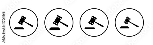 Gavel icons set. Hammer icon vector. Judge Gavel Auction Icon Vector. Bid